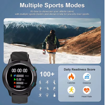 Smart Watch For Heart Rate Blood Oxygen Monitor Waterproof Outdoors Sports.